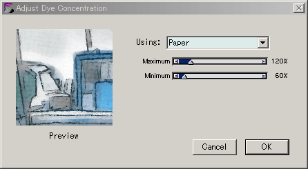 dye concentration setting